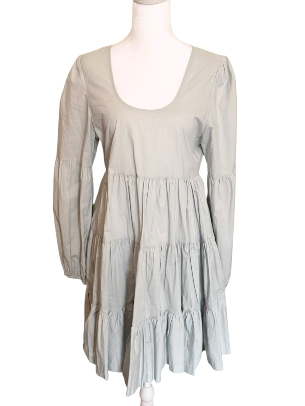 En Saison Tiered long sleeve dress in Blue